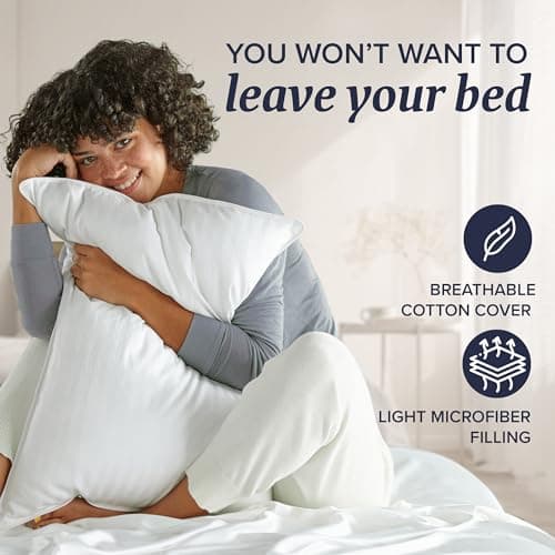 Beckham Hotel Collection Bed Pillows Standard/Queen Size Set of 2 - Original Down Alternative Pillow for Sleeping - Bedding for Back, Stomach or Side Sleepers - Image 6