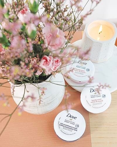 Dove Nourishing Body Care, Face, Hand, and Body Beauty Cream for Normal to Dry Skin Lotion for Women with 24-Hour Moisturization, 4-Pack, 2.53 Oz Each Jar - Image 4