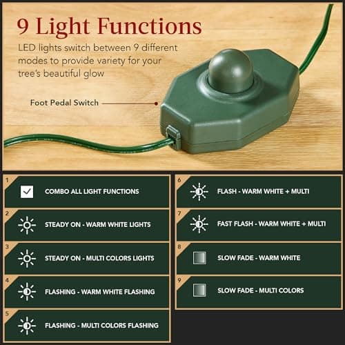 Best Choice Products 7.5ft Pre-Lit Scotch Pine Christmas Tree, Premium Frosted Pre-Decorated Artificial Holiday Decor w/ 1,320 Branch Tips, 2-in-1 White and Multicolor LED Lights, Cordless Setup - Image 3