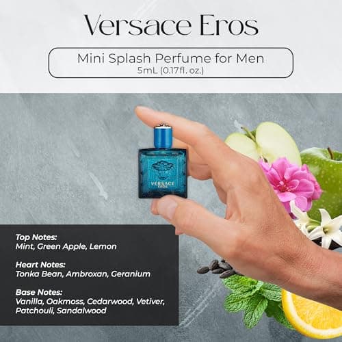 Versace Cologne for Men Set of 4 Mini Eros, Pour Homme, Dylan Blue, Eau Fraiche Perfume for Men Fragrance Sampler Set - Designer Mens Cologne Samples (4 Count, 0.17 oz) - Image 6