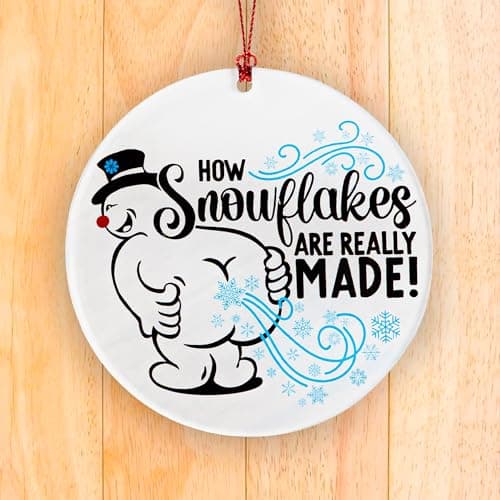 Christmas Ornaments 2025, Funny Adult Snowman Ornament, How Snowflakes are Really Made, Naughty Christmas Decorations, Hilarious Gift Exchange Ideas for Friends, White Elephant Ornament - Image 5