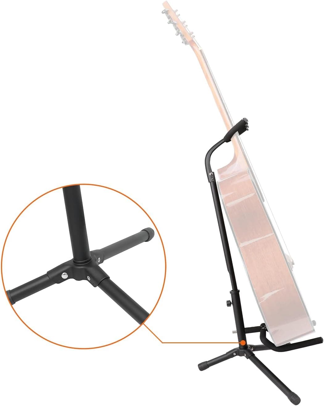 Amazon Basics 可调高度可折叠吉他架，适用于原声吉他、电吉他、贝斯和班卓琴，稳固支持，黑色 - Image 6