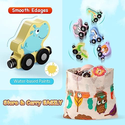 Zeoddler Toys for Toddlers, 11 Magnetic Wooden Animals Train Set, Montessori Toys for Toddlers, Preschool Learning Activities for Kids, Birthday Gifts for Boys, Girls - Image 5