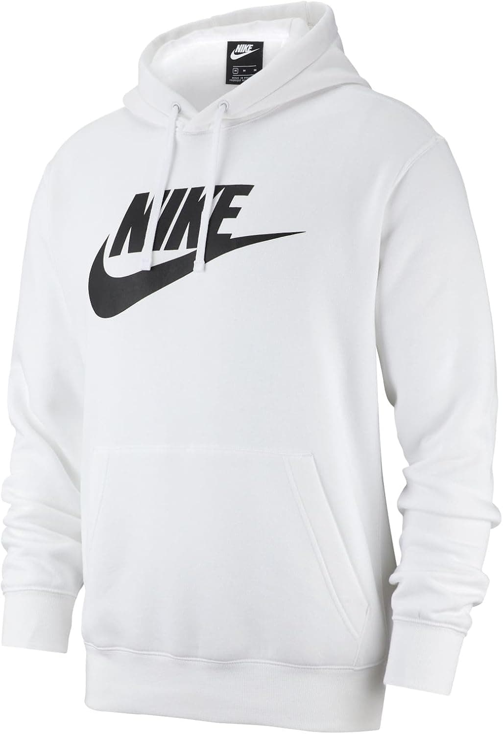 Nike mens Sportswear Club Pullover HoodieHoodie X-Large White/Black - Image 3