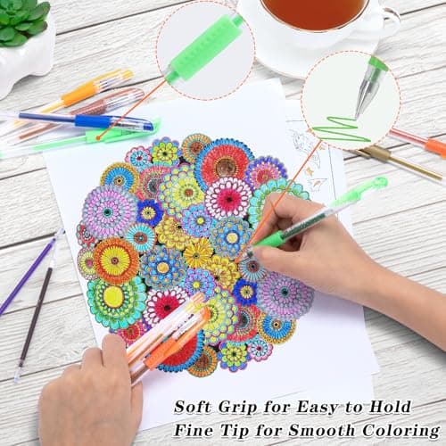 Gel Pens for Adult Coloring Books, 160 Pack Artist Colored Gel Pen with 40% More Ink, Black Case. Perfect for Drawing Doodle Crafts Journaling Planner - Image 5