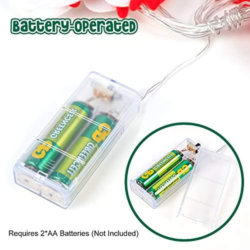 ZAUGONTW Christmas Snowman String Lights - 10 LEDs 5.4ft Waterproof Light Up String Lights, Short Plush Lights for Christmas Decorations (Battery Operated) - Image 6
