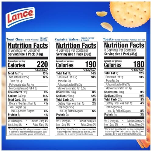 Lance Sandwich Crackers, Variety Pack, 3 Flavors, 20 Individually Wrapped Packs, 6 Sandwiches Each - Image 2