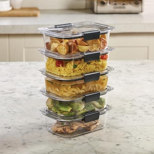 Rubbermaid Brilliance Food Storage Containers BPA Free Airtight Lids Ideal for Lunch Meal Prep & Leftovers Set of 5 (3.2 Cup) - Image 8