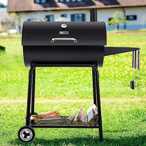 Royal Gourmet CC1830 30 Inch Barrel Charcoal Grill with Warming Rack, Outdoor BBQ Grill with 627 Sq. In. Grilling Space for Backyard, Patio and Parties, Black - Image 2