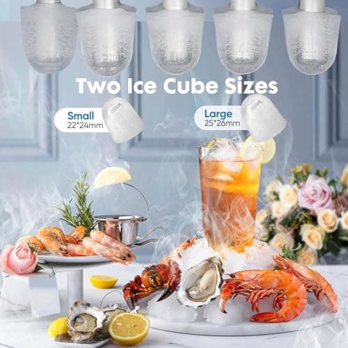 Sweetcrispy Countertop Ice Maker, Portable Ice Machine Self-Cleaning, 9 Cubes in 6 Mins, 26 lbs/24Hrs, 2 Sizes of Bullet Ice for Home Party Office,Elegant Black - Image 5
