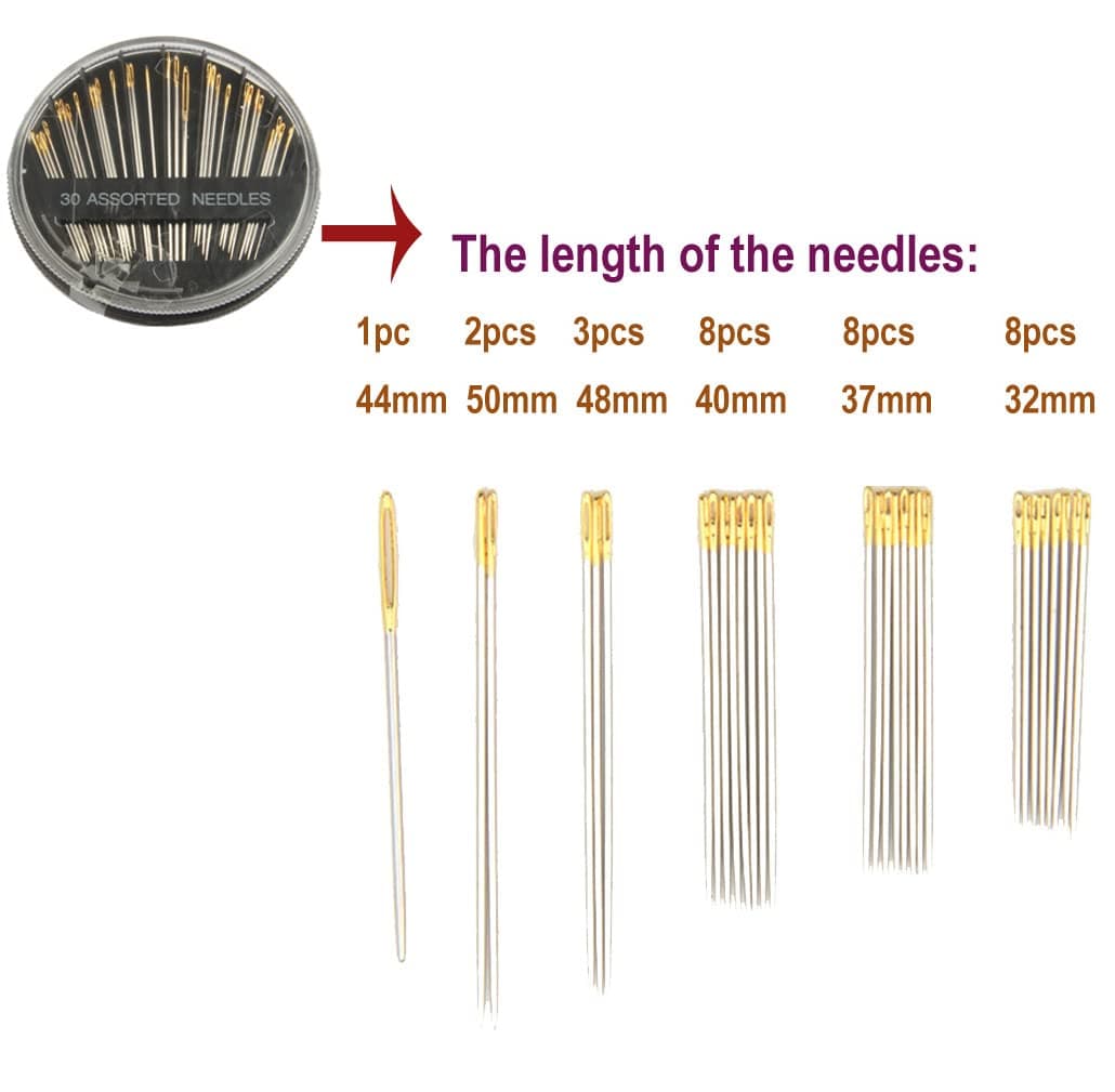 30pcs 9 Teeth Stainless Steel Snap Comb Wig Clips, Hair Extension Clips, Wig Accessories Clip with 30 Assorted Sewing Needles and 2 Rolls Thread (Beige) Beige 9-Teeth 30pcs - Image 7