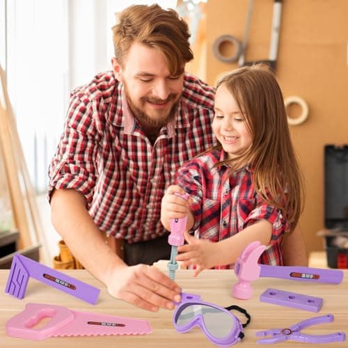 Kids Tool Set with Toy Drill, Toy Tool Box, Construction Tools, Pretend Play Toddler Girl Toys Gifts for Toddlers Kids Aged 3 4 5 6 7 - Image 5