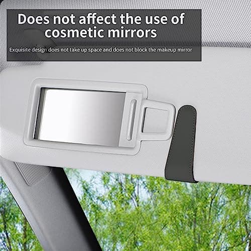 Magnetic Leather Sunglass Holder for Car, Sunglasses Clip for Car Visor, Auto Interior Accessories Universal for Different Size Eyeglasses (Black) - Image 3