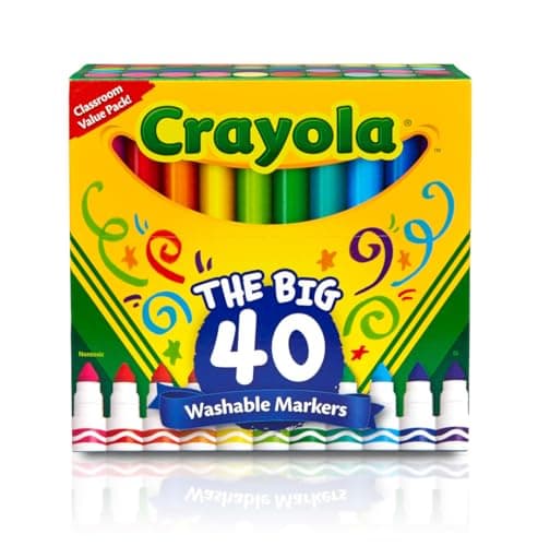 Crayola Ultra Clean Washable Markers for School (40ct), Essential Back to School Supplies for Kids, Coloring Book Marker Set, Teacher Classroom Supplies - Image 2