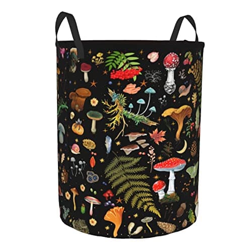 Mushroom Laundry Basket, Mushroom Decor Laundry Bag with Handles-Collapsible Storage Bin Mushroom Decor for Bedroom, Nursery Hamper, Toy Storage, 13.4X16.5IN - Image 2