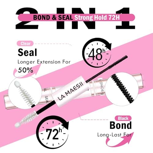 LA MAESII Lash Cluster Bond and Seal Waterproof Glue for Eyelash Clusters 10ml 2-in-1 Home Use Strong Hold 72H - Image 2