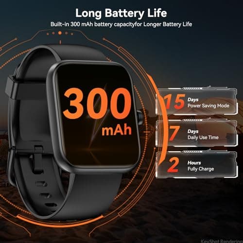 Smart Watch with Alexa Built-in, 1.83" HD Touchscreen Fitness Tracker, Bluetooth Notifications/Calls, IP68 Waterproof, 120+ Sport Modes, 24/7 Heart Rate & Sleep Monitor for iPhone Android iOS (Black) - Image 7