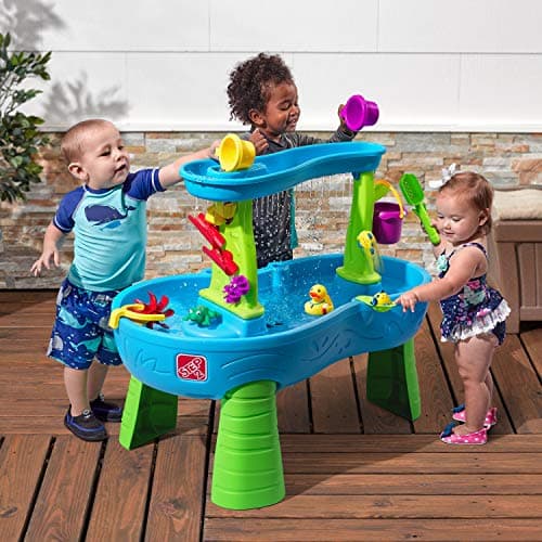 Step2 Rain Showers Splash Pond Toddler Water Table, Kids Water and Sand Activity Sensory Playset, Summer Outdoor Toys, 13 Piece Toy Accessories, For Toddles 1.5+ Years Old - Image 2