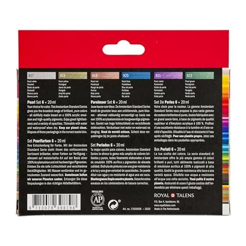 Amsterdam Acrylic Standard Series Paint Set 6x20ml, Pearl - Image 2
