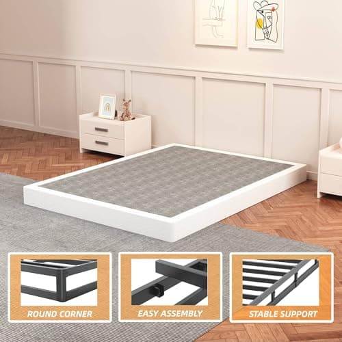 UNITED FLAMES 5 Inch High Profile Box Spring Full Size, Heavy Duty Mattress Foundation, Sturdy Box Spring for Full Bed, Easy Assembly, Noise Free (5, Full) - Image 4