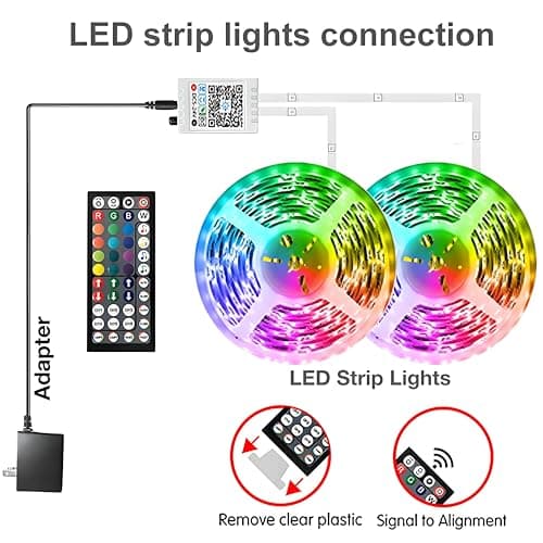 Tenmiro Led Lights for Bedroom 100ft (2 Rolls of 50ft) Music Sync Color Changing Strip Lights with Remote and App Control RGB Strip, for Room Home Party Decoration - Image 5