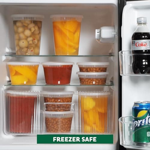 Freshware Food Storage Containers [50 Set] 16 oz Plastic Deli Containers with Lids, Slime, Soup, Meal Prep Containers | BPA Free | Stackable | Leakproof | Microwave/Dishwasher/Freezer Safe - Image 7