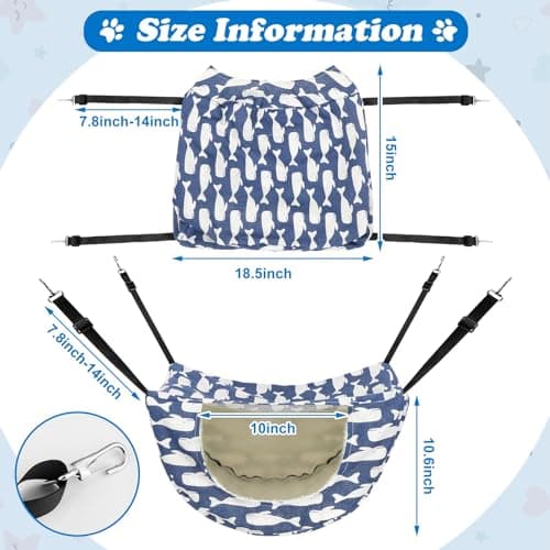 Jetec 2 Pieces Cat Cage Hammock Indoor Hanging Pet Bed Double Layer Hanging Cat Bed Bag Soft Kitten Hammock for Comfortable Two Level Cage Accessories for Spring, Summer, Winter, 2 Styles - Image 4