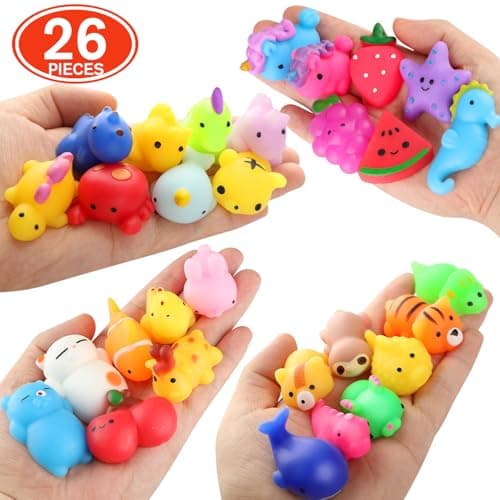 nobasco Squishies, 26 Pack Mochi Squishy Toys - Kawaii Cat Squishys Slow Rising Animals - Party Favors, Goodie Bag, Birthday Gifts, Mini Squishies Stress Reliever Toy - Image 2