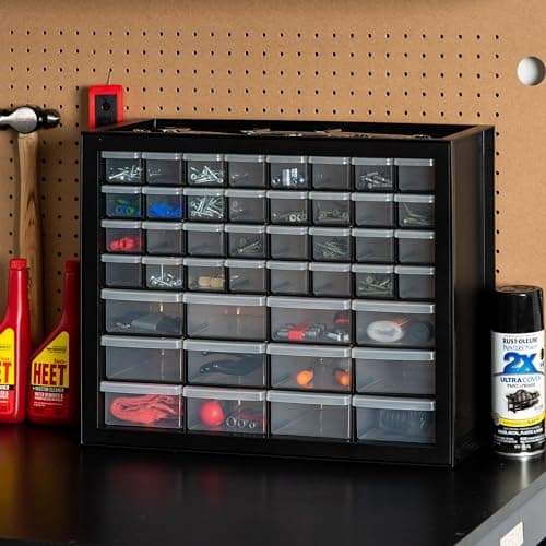IRIS USA Screw Tool Organizer Small Parts Cabinet Chest, 44-Drawer Hardware Electronics Nuts Bolts Storage Drawers Organization Toolbox Garage Craft Business Teacher Beads Scrapbook Art Hobby - Black - Image 2