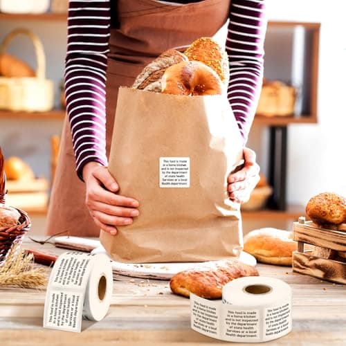 Janlaugh 500 Count Cottage Food Law Labels Stickers Made in a Home Kitchen Decal 1.5 Square Food Stickers Thermal Printed Labels for Home Kitchen - Image 7
