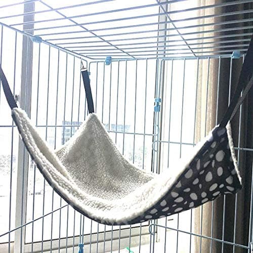 AKIRO Pet Cage Hammock, Round Dot Tower Zebra Leopard Pattern Warm Pet Hammock, Soft Plush Hanging Cat Bed Mat Winter Warm Cotton - Image 5