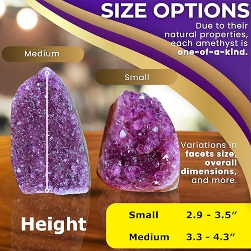 HoHpHq Natural Amethyst Calming Lamp and Healing Crystal Sleep Night Light, Real Purple Crystal Rock Lamp, Quartz Stones for Home Décor,Chakra,Meditation,Unique Gift (Medium-Light Purple-Shine Peak) - Image 7