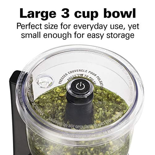 Hamilton Beach Electric Vegetable Chopper & Mini Food Processor, 3-Cup, 350 Watts, for Dicing, Mincing, and Puree, Black (72850) - Image 3