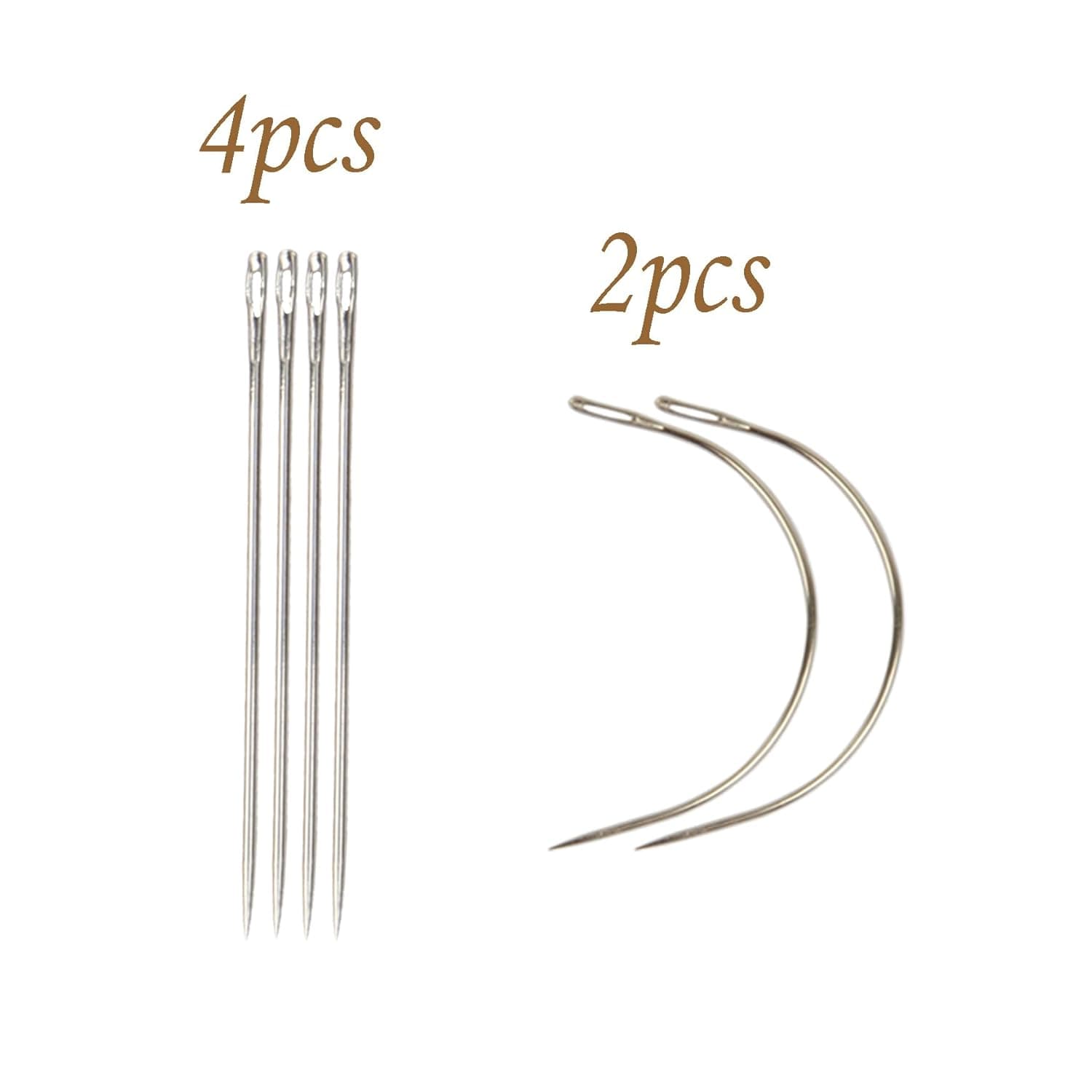 30pcs 9 Teeth Stainless Steel Snap Comb Wig Clips, Hair Extension Clips, Wig Accessories Clip with 6pcs Sewing Needles and 2pcs Thread (Beige) Beige 9-Teeth 30pcs - Image 4