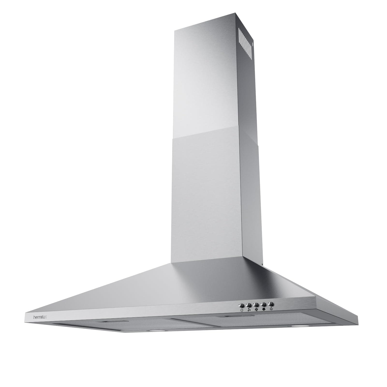 Hermitlux Range Hood 30 inch Stainless Steel, Wall Mount Vent Hood for Kitchen with Charcoal Filter, Ducted/Ductless Convertible Stainless Steel-Modern Design