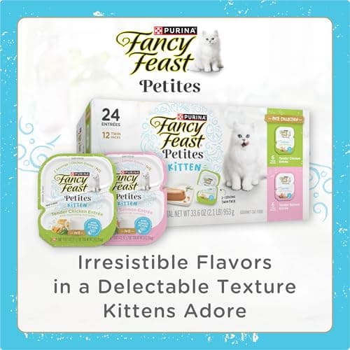 Fancy Feast Purina Petites Kitten Tender Pate Gourmet Wet Kitten Food Variety Pack - 12 ct. Tub - Image 8