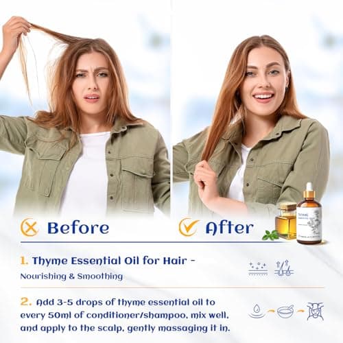 HIQILI 3.38 Fl Oz Thyme Essential Oil, 100% Pure Undiluted for Hair, Skin, Diffuser, Aromatherapy, Includes 10ML Travel Bottle - 100ML - Image 3