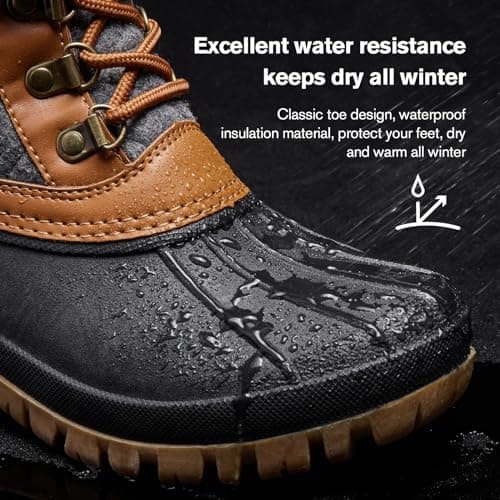 ALEADER Womens Winter Snow Boots Duck Waterproof Boots Insulated Warm Brown Cold Weather Grey 6 M US Women - Image 5