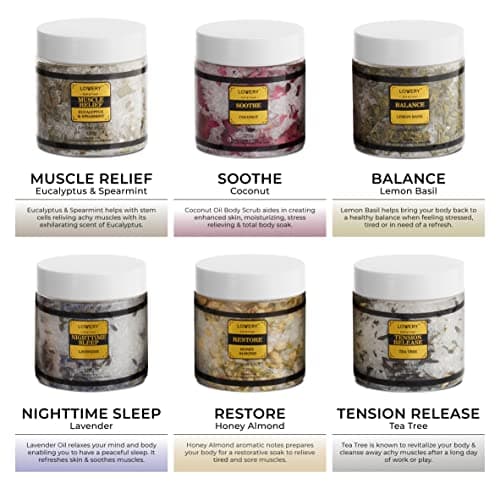 Gifts for Women Who Have Everything, Epsom Bath Salts Gift Basket Set, Relaxing Self Care Salt W/Essential Oil, Christmas Gifts for Mom, Lavender, Eucalyptus, Lemon, Coconut, Tea Tree, Honey Almond - Image 7
