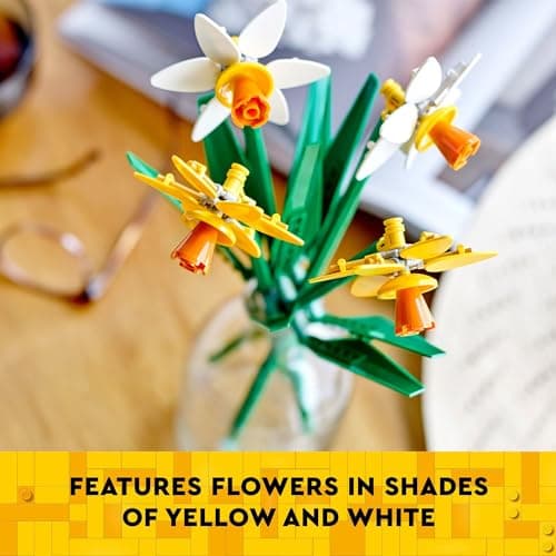 LEGO Daffodils - Building Toy for Kids, Girls and Boys, Ages 8+ - Birthday Gift for Kids - Artificial Daffodil for Bedroom Decor and Display - 40747 - Image 4