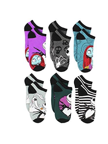 Disney The Nightmare Before Christmas Womens 6 pack Socks (Large (9-11), Purple) - Image 7