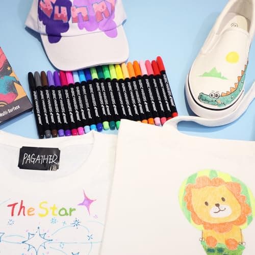 Fabric Markers Permanent for Clothes, 20 Colors Fine Tips Paint Pens for Clothing Canvas Tote Bags T-Shirt and Shoes, Non Toxic Ink for Kids and Adults - Image 5