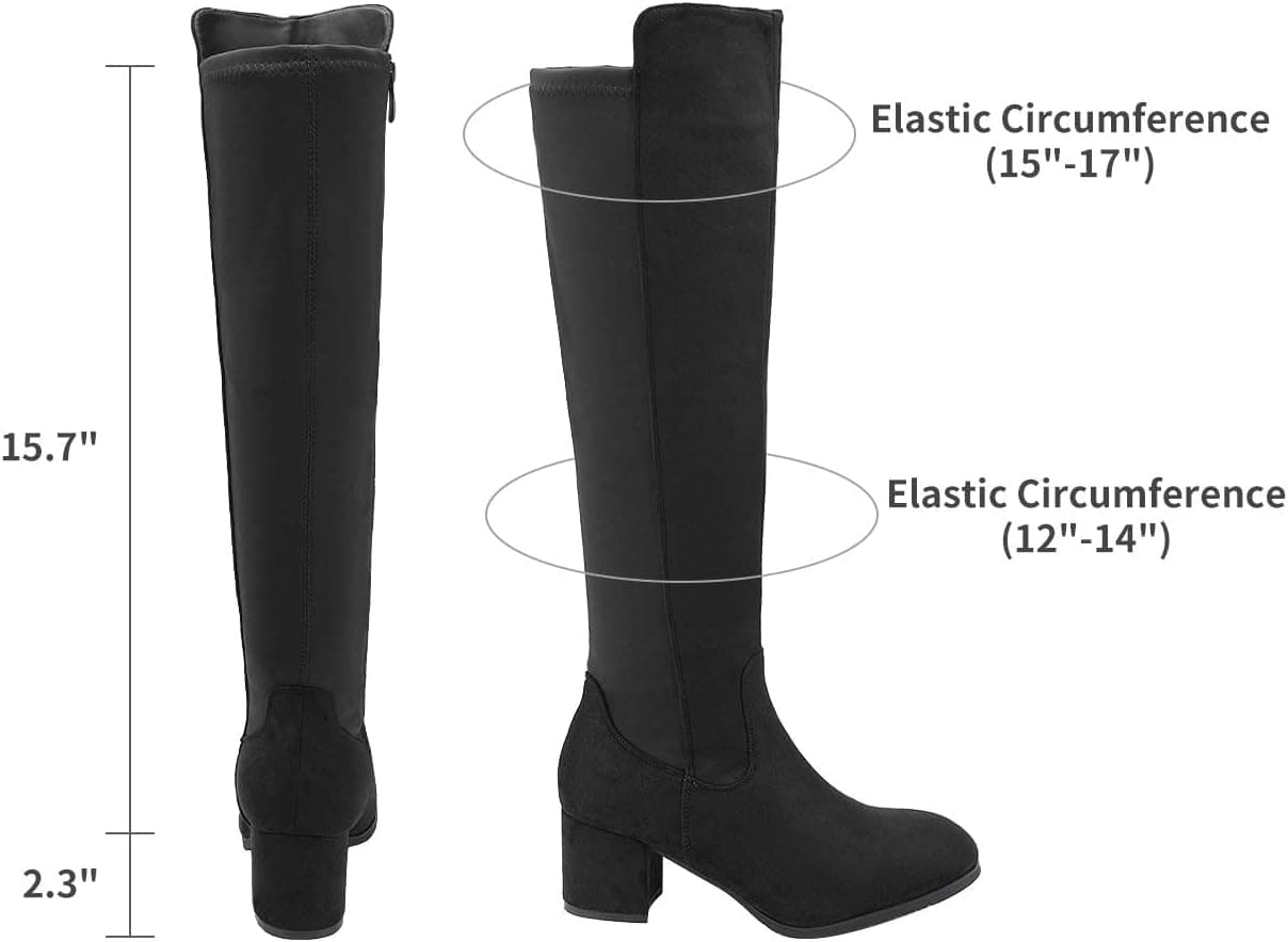 DREAM PAIRS Women's Knee High Stretchy Fashion Boots 8 Black - Image 5