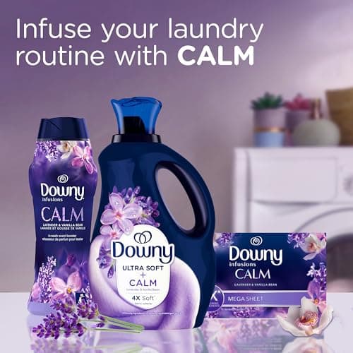 Downy Ultra Soft Fabric Softener Liquid, Calm, Lavender and Vanilla Bean, 26 fl oz, 39 Loads - Image 9