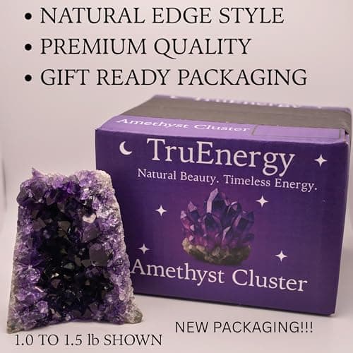 TRUENERGY Natural Amethyst Cluster Quartz Crystal – 0.5 To 1.0 lbs Grade A+ Raw Dark Purple Geode Stone from Uruguay – Home Decoration, Meditation Healing, and Positive Energy (0.5-1 lbs) - Image 3