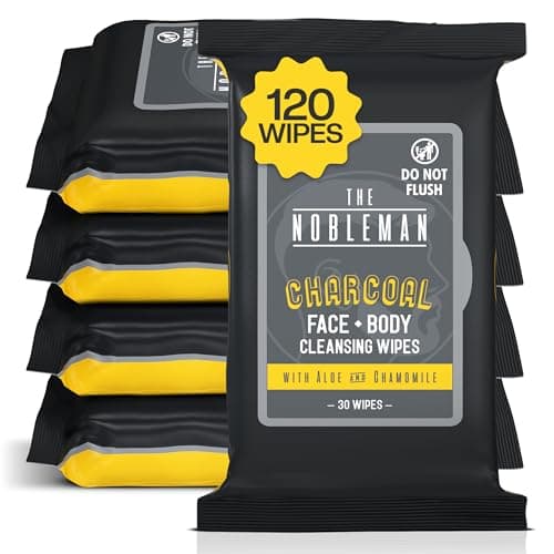 Men's Charcoal Face + Body Cleansing Wipes - 4 Pack (120ct) - Image 2