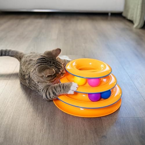Catstages Tower of Tracks 3-Level Cat Track Toy with 6 Balls, Interactive Toy for Indoor Cats, Orange - Image 7