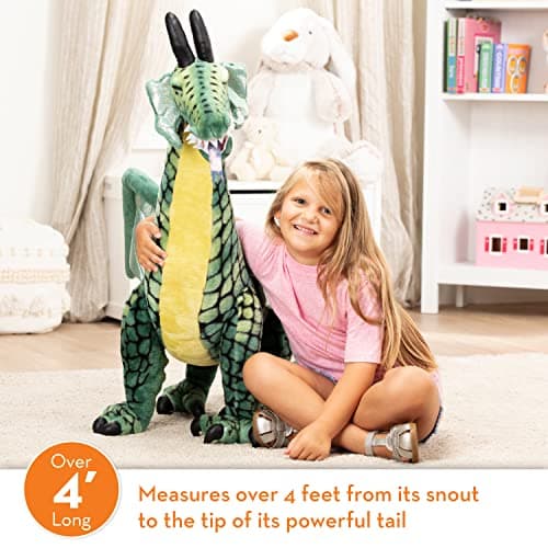 Melissa & Doug Lifelike Plush Giant Winged Dragon Stuffed Animal (36 x 40.5 x 16 in) - Image 2