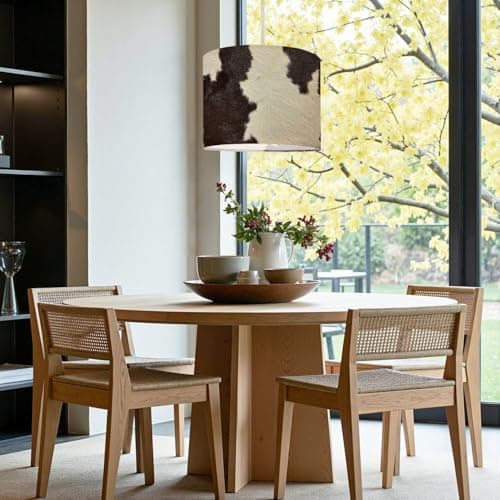 Drum Lamp Shades Set of 2 Real Cowhide Beautiful white brown cowhide Close up cow Lampshades for Floor Lamps Table Lamps Pendant Light 11"x8.9" Large Replacement Linen Lampshade - Image 6