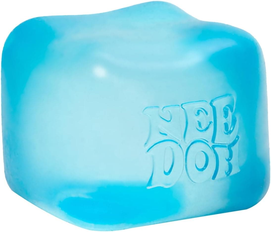 Schylling NeeDoh Nice Cube -Sensory Squeeze Toy with Super Solid Squish - 2.25" Cube Blue - Image 2
